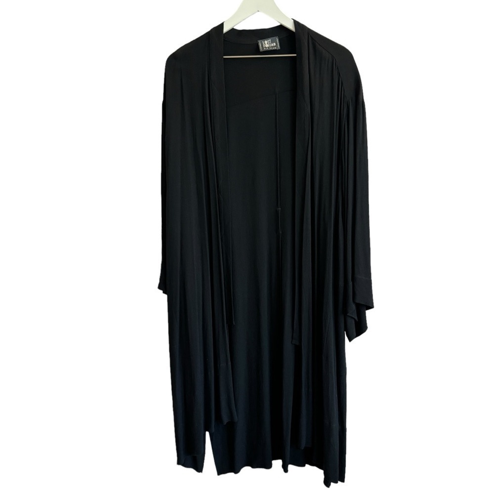 Lost & Found Ria Dunn Black Viscose Draped Long Line Jacket/Topper, Size XS